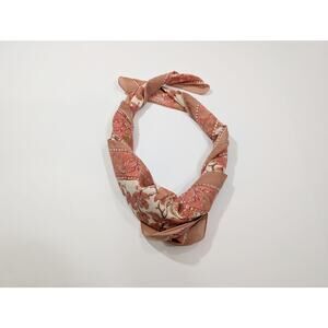 Anokhi Scarf Pink Floral Print Cotton Square Foulard Cottagecore